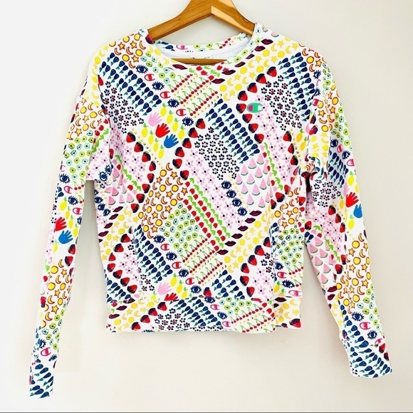 Champion x Susan Alexandra Fruit Moon Sun Reverse Weave Pullover Sweatshirt S - Picture 2 of 9